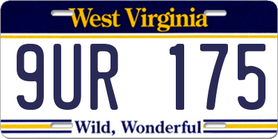 WV license plate 9UR175