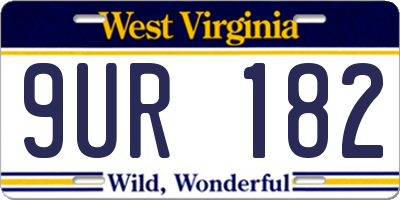 WV license plate 9UR182