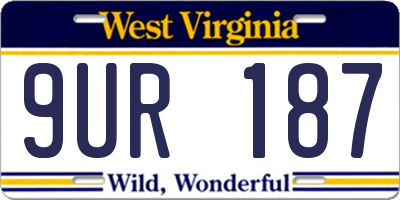 WV license plate 9UR187