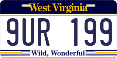 WV license plate 9UR199