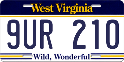 WV license plate 9UR210