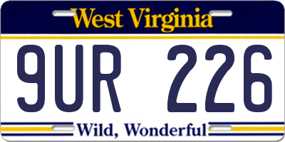 WV license plate 9UR226