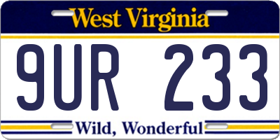 WV license plate 9UR233