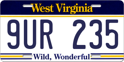 WV license plate 9UR235