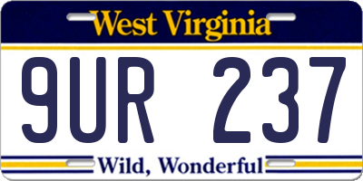 WV license plate 9UR237