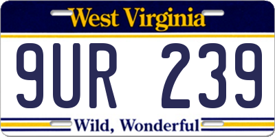 WV license plate 9UR239