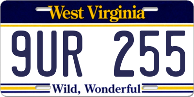 WV license plate 9UR255