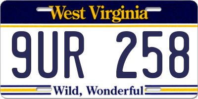 WV license plate 9UR258