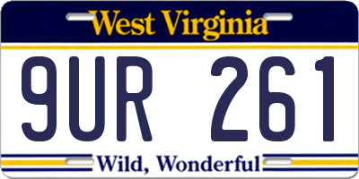 WV license plate 9UR261