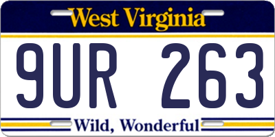 WV license plate 9UR263