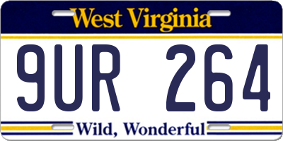 WV license plate 9UR264