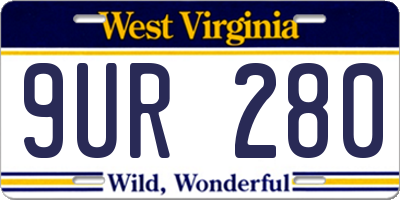 WV license plate 9UR280