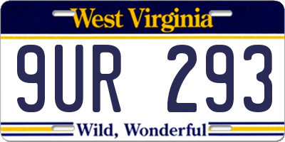 WV license plate 9UR293