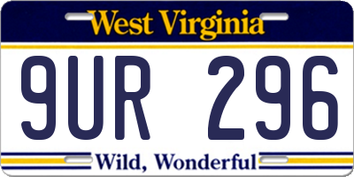 WV license plate 9UR296