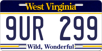 WV license plate 9UR299