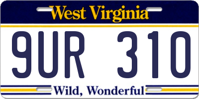 WV license plate 9UR310