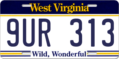 WV license plate 9UR313
