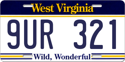 WV license plate 9UR321