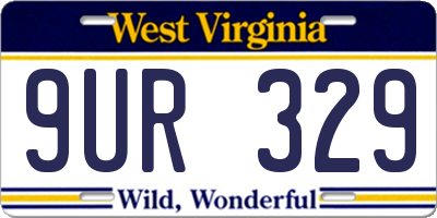 WV license plate 9UR329