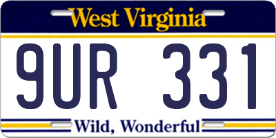 WV license plate 9UR331