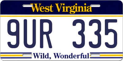 WV license plate 9UR335