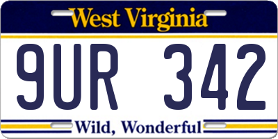 WV license plate 9UR342
