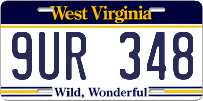 WV license plate 9UR348