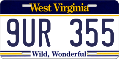 WV license plate 9UR355