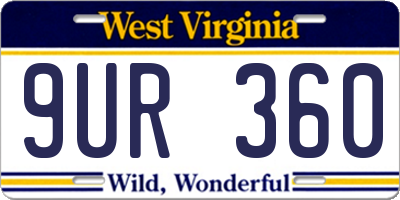 WV license plate 9UR360