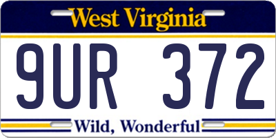 WV license plate 9UR372
