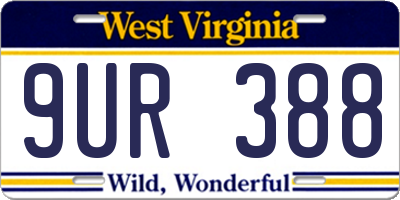 WV license plate 9UR388