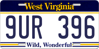 WV license plate 9UR396