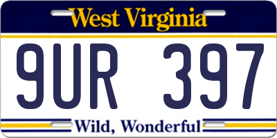 WV license plate 9UR397