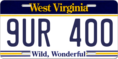 WV license plate 9UR400