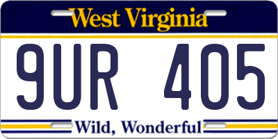 WV license plate 9UR405