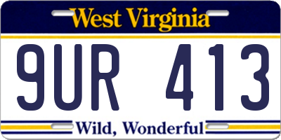 WV license plate 9UR413