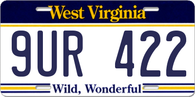 WV license plate 9UR422