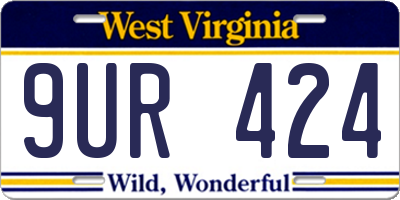 WV license plate 9UR424