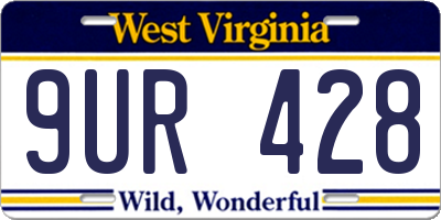 WV license plate 9UR428