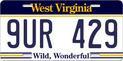 WV license plate 9UR429