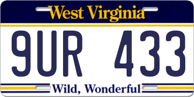 WV license plate 9UR433