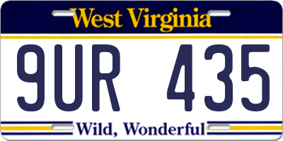 WV license plate 9UR435