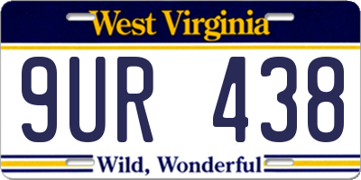 WV license plate 9UR438