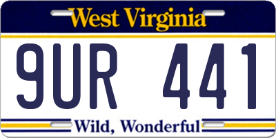 WV license plate 9UR441