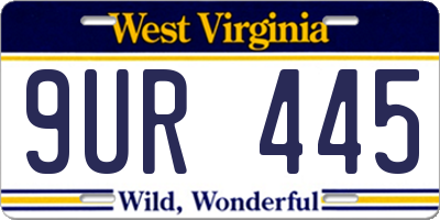 WV license plate 9UR445