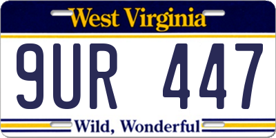 WV license plate 9UR447
