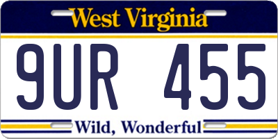 WV license plate 9UR455
