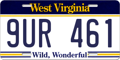 WV license plate 9UR461
