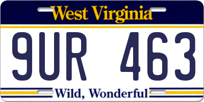 WV license plate 9UR463
