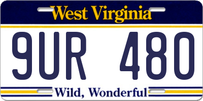 WV license plate 9UR480